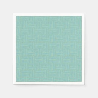 Teal ink roller stripes napkin