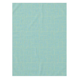 Teal ink roller stripes tablecloth
