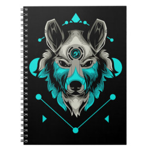 Teal Jewel Wolf Notebook