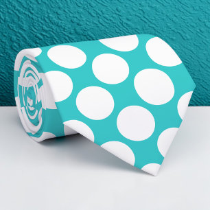 Teal Jumbo Polka Dots Custom Necktie