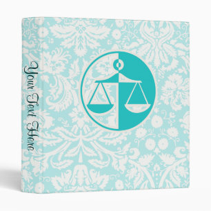 Teal Justice Scales Binder