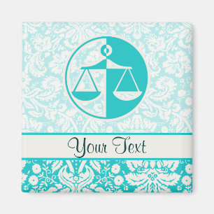 Teal Justice Scales Magnet