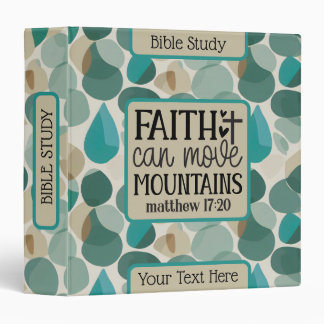 Teal Khaki Abstract Customized Bible Study Binder