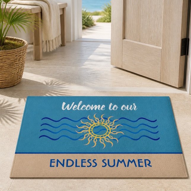 Teal & Khaki | Endless Summer Welcome Doormat (Creator Uploaded)
