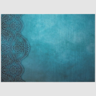 Teal Lace Design Decoupage Background Tissue Paper