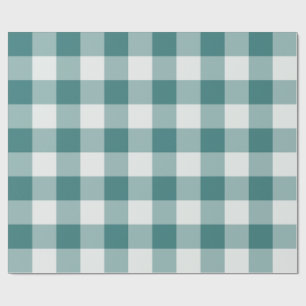 Teal Large Chequered Gingham Wrapping Paper