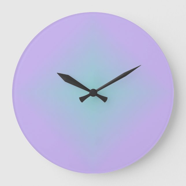 Teal Lavender Glow Large Clock (Front)