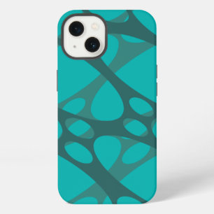 Teal Layered Ovals iPhone 13 Case
