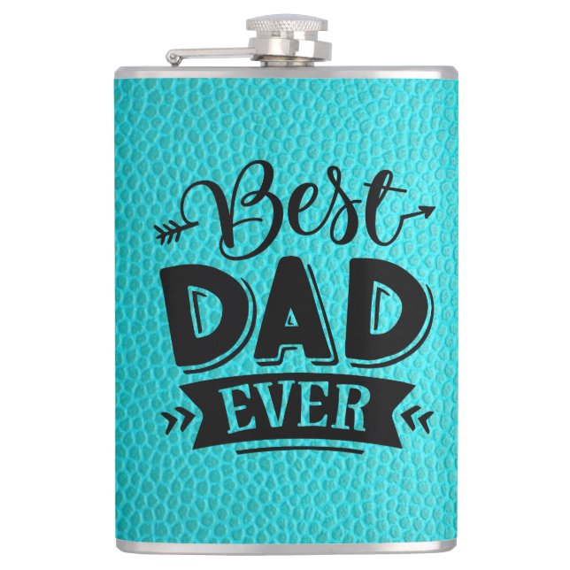 Teal Leather Design | Hip Flask (Front)