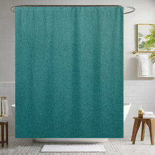 Teal Leather Shower Curtain 