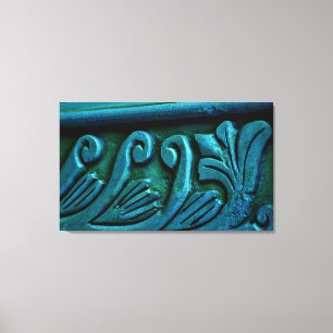 Teal Leaves Canvas Print