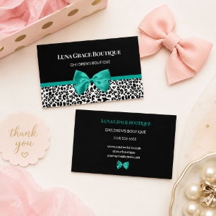 Teal Leopard Children’s Boutique Business Card