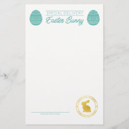 Teal Letter From The Easter Bunny Blank