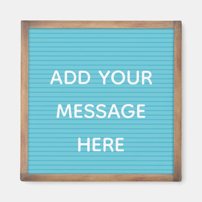Teal Letterboard in Frame Custom Message Magnet (Front)