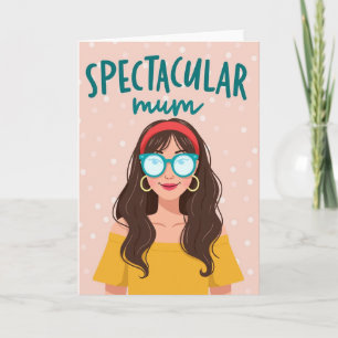 Teal Lettered Mum Portrait Card