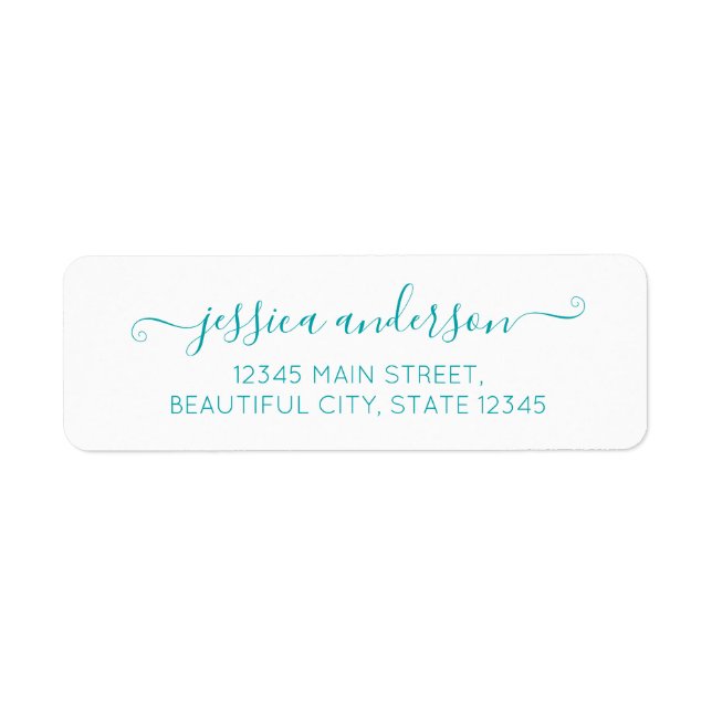 Teal Light Blue Elegant Modern Calligraphy Script (Front)