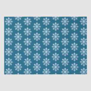 Teal Light Blue White Snowflake Christmas Tissue Paper