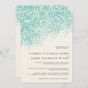 Teal Light Shower   Rustic Wedding Invitations