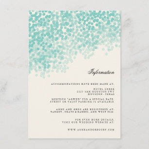Teal Light Shower Wedding Information Insert Card