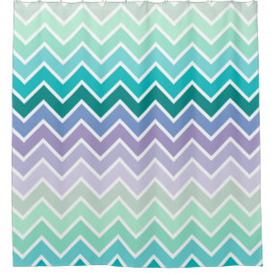 Teal Lilac Ombre Chevron Pattern