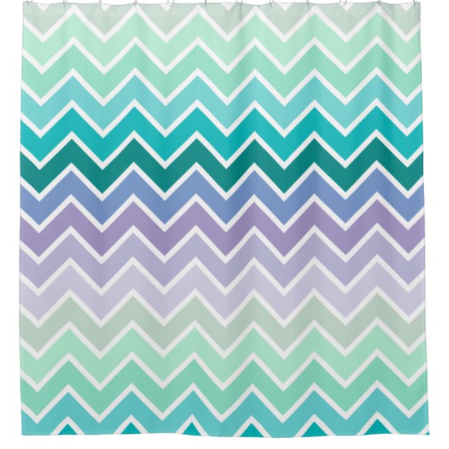 Teal Lilac Ombre Chevron Pattern (Front)
