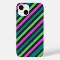 Teal, Lime Green, Hot Pink Glitter Striped STaylor