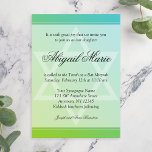 Teal Lime Green Star of David Bat Mitzvah Invitation<br><div class="desc">A modern teal blue and lime green Bat Mitzvah invitation. This unique Bat Mitzvah invitation features a formal script font,  Star of David and teal green ombre background.</div>