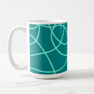 Teal Line Art  Coffee Mug