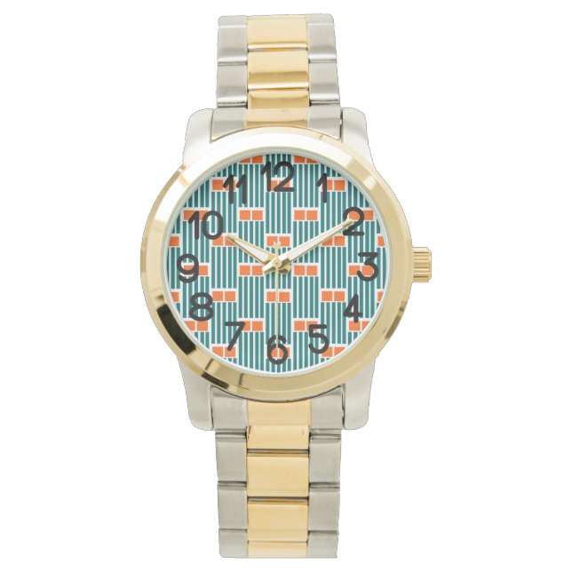 Teal Lines and Boxes  Watch (Front)