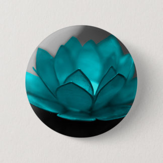 Teal Lotus 2 Inch Round Button