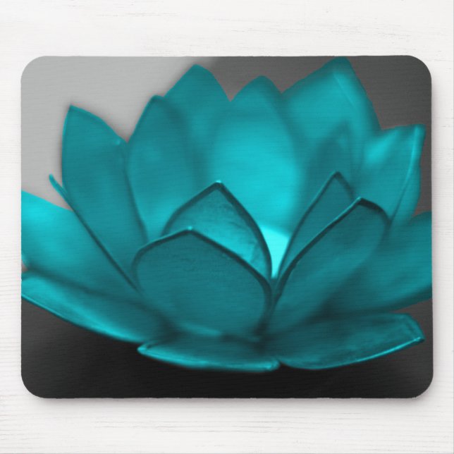 Teal Lotus Mouse Pad (Front)