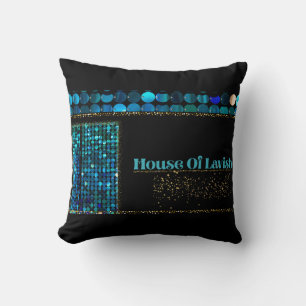 Teal Luxe Mosaic Throw Pillow Modern Luxury Pillow