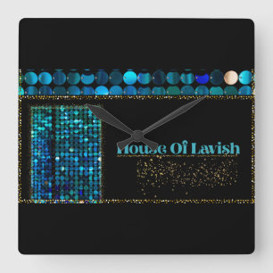 Teal Luxe Mosaic Wall Clock Black Home And Office