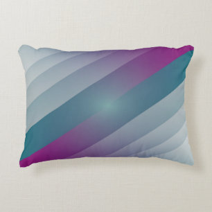 Teal magenta gray triangles accent pillow