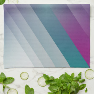 Teal magenta gray triangles kitchen towel