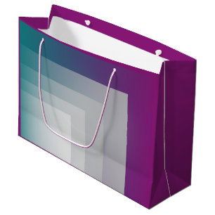 Teal magenta grey large gift bag