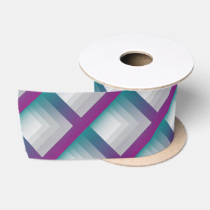 Teal magenta grey satin ribbon
