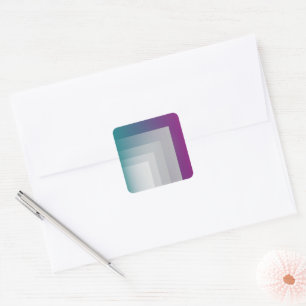 Teal magenta grey square sticker