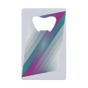 Teal magenta grey triangles credit card bottle opener