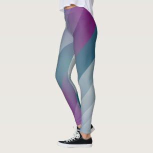 Teal magenta grey triangles leggings