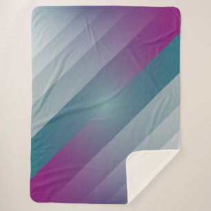 Teal magenta grey triangles sherpa blanket