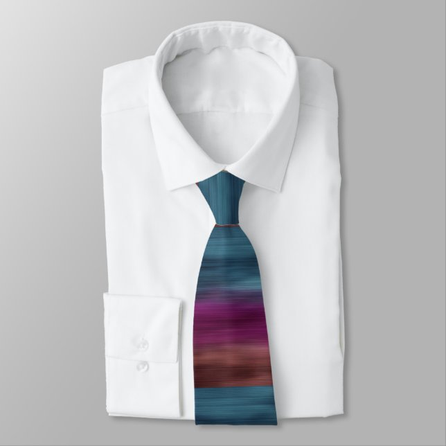 Teal Magenta Sienna Modern Tie (Tied)