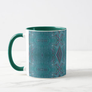 Teal Mandala Geometric Fluid Art Bohemian Coffee M Mug