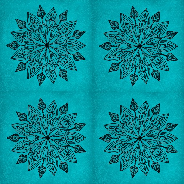Teal Mandala Tile Sacred Geometry Nature Design (Creator Uploaded)