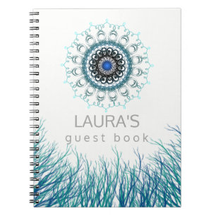 Teal Mandala Yoga Meditation Damask Holistic Notebook