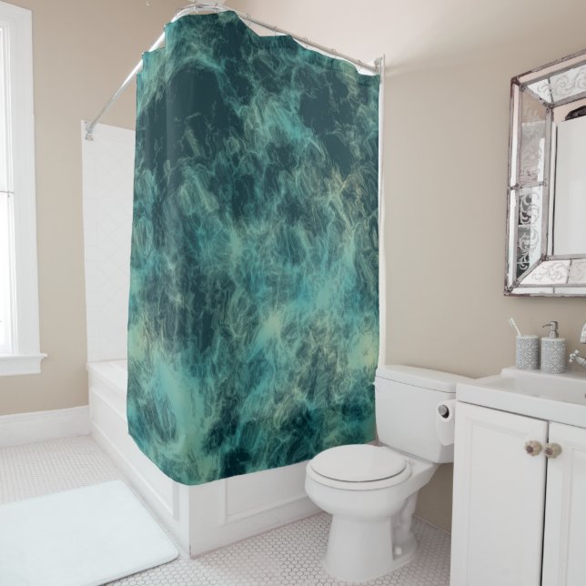 Teal Marble Abstract (In Situ)
