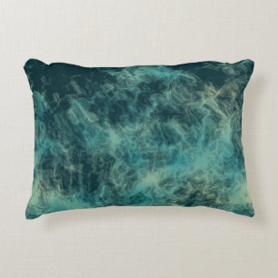Teal Marble Abstract Accent Pillow