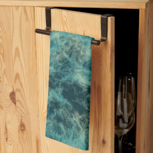 Teal Marble Abstract Kitchen Towel