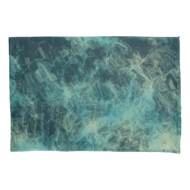 Teal Marble Abstract Pillowcase (Front)