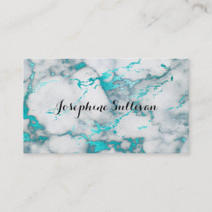 teal marble background business card